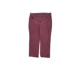 Lee Relaxed Fit Straight Leg‎ Mid Rise Women's size 16P Dark Red Denim jeans